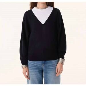 NEW KUJTEN marta v neck sweater in noir